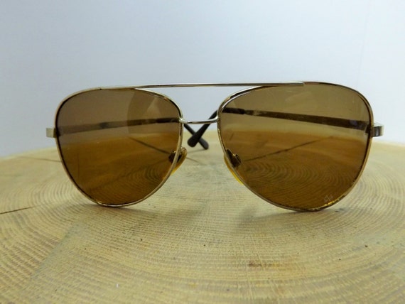 Soviet Vintage Sunglasses gold Plastic Frame by RetroSaffer