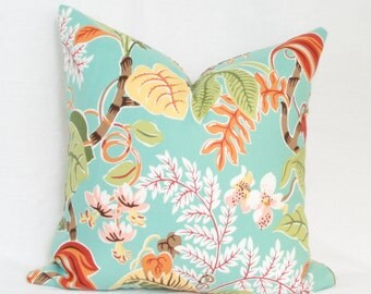 Tropical floral decorative throw pillow. lumbar,18 x 18. 20 x 20. 22 x 22. 24 x 24. 26 x 26 euro sham.