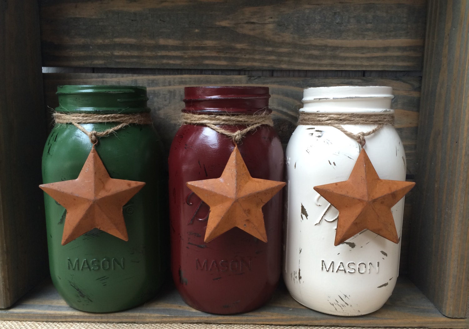 3 Quart Mason JarsChristmas by LacyBellesBoutique on Etsy