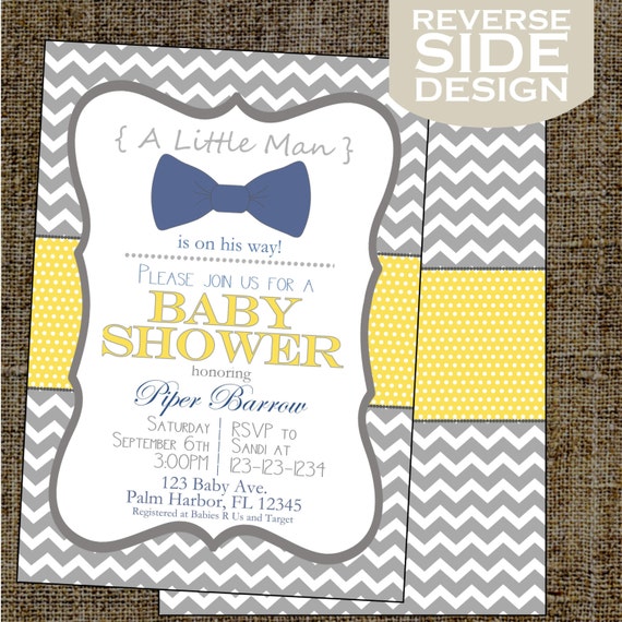 Little Man Bowties // baby boy shower invitation with bow