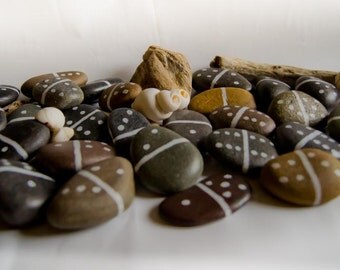 Pebble Domino Game, Decorative Domino, Beach Decoration, Home Decoration