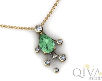 Ciondolo Originale Natalizio Con Tormalina Blu E Topazio - Collana Charm Per Donna - Foto 4