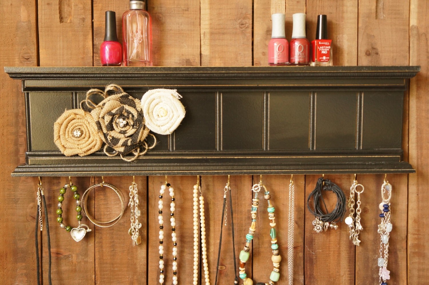 LARGE Jewelry Organizer Shelf Black Jewelry Holder