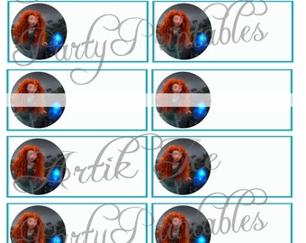 Brave Merida Birthday Party Gift Tags or Labels - Instant Download Princess Themed SALE!!
