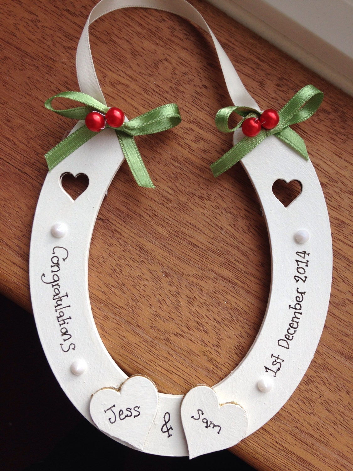 Personalised festive christmas lucky wedding horseshoe christmas gift hanging decoration