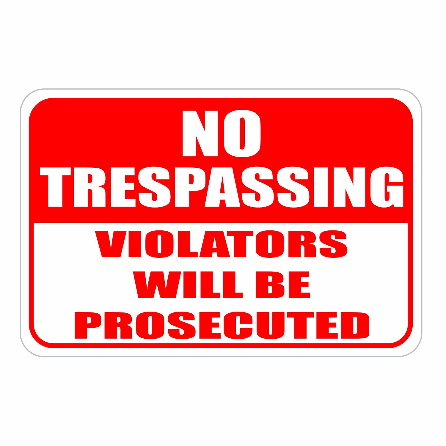 No Trespassing Violators Prosecuted Sign by MindOverDesigns