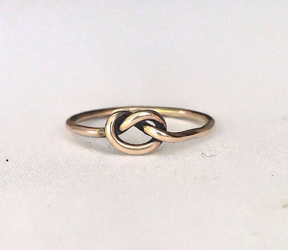 Gold love knot ring promise ring 14k gold by KatesBeeCharmed
