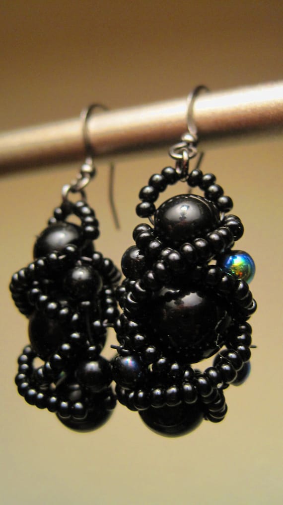 Hand Woven Beaded Earrings by DeliciousBeading on Etsy