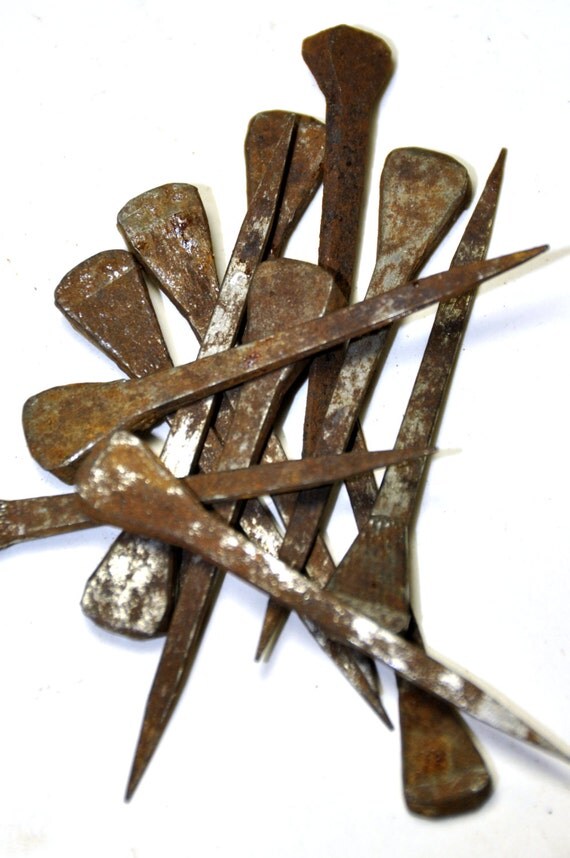 Antique Hand Nails. Antique Horseshoe Nails. Blacksmith