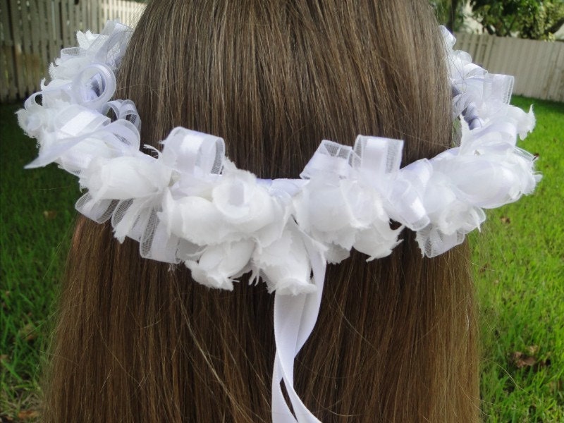 First communion flower crown tiara diadem by sweetgirlsbows