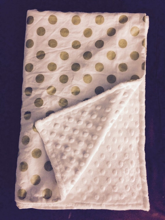 White with Gold Dots Blanket - Michael Miller Glitz