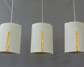 Modern pendant light. 3 hanging lampshades. Ceiling lighting fixture. Kitchen island lighting. Made to order