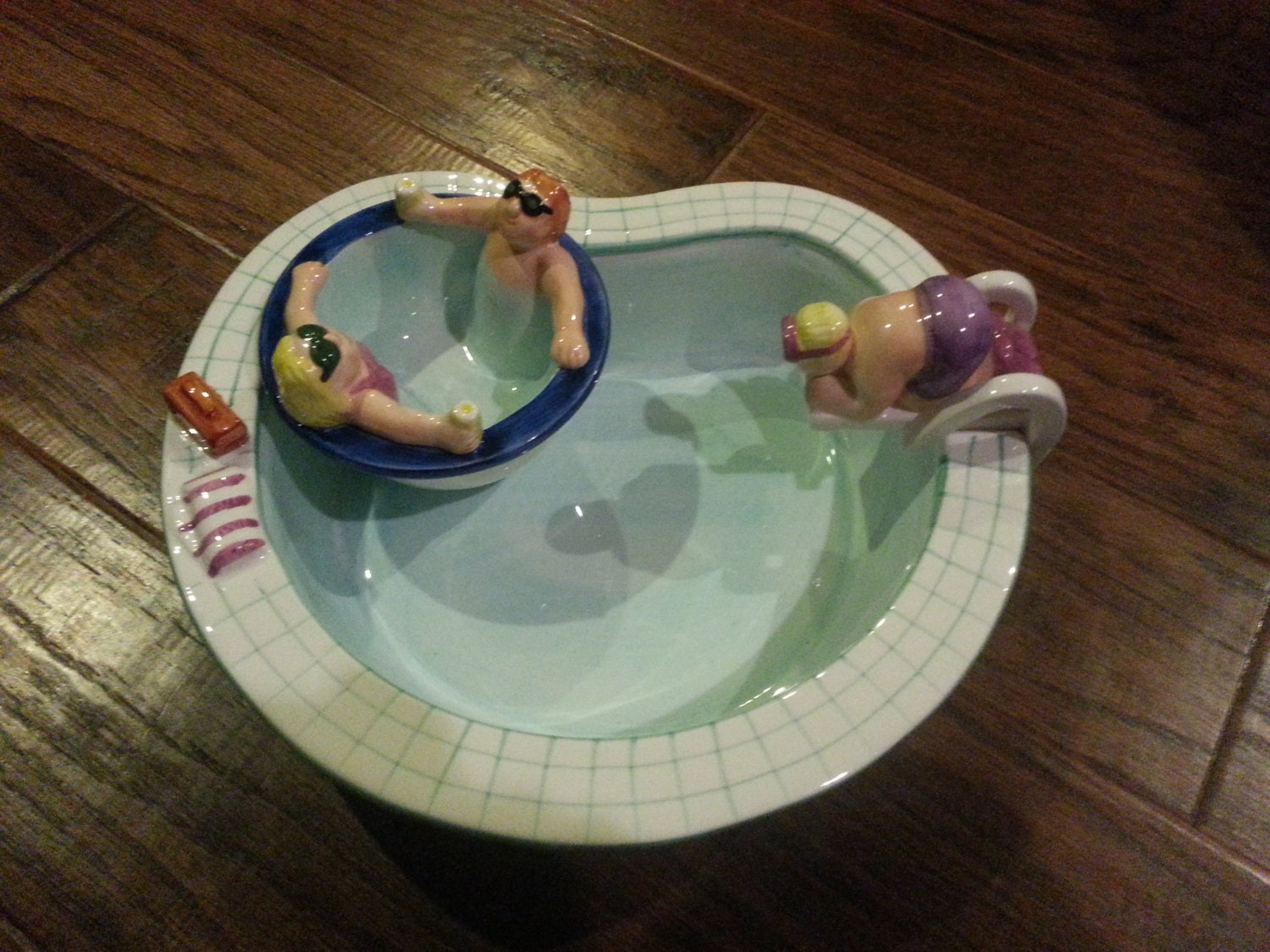 Lotus Ceramic Chubby Chip Dip Swimming Pool Hot Tub by CrossesbyC