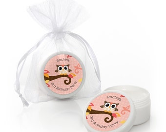 Girl Owl Lip Balm Party Favors - Baby Shower and Birthday Party Supplies - 12 Count
