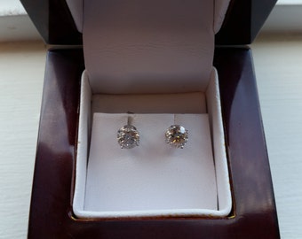 24 Carat H SI2 Diamond Earrings 1 4k White Gold Setting Jewelry Fine ...