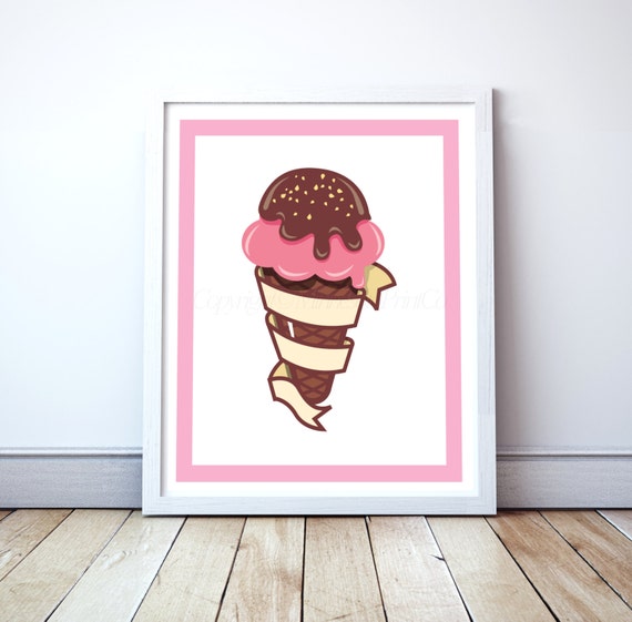 Ice Cream Printable Ice Cream Sundae Ice Cream by MinnesotaPrintCo