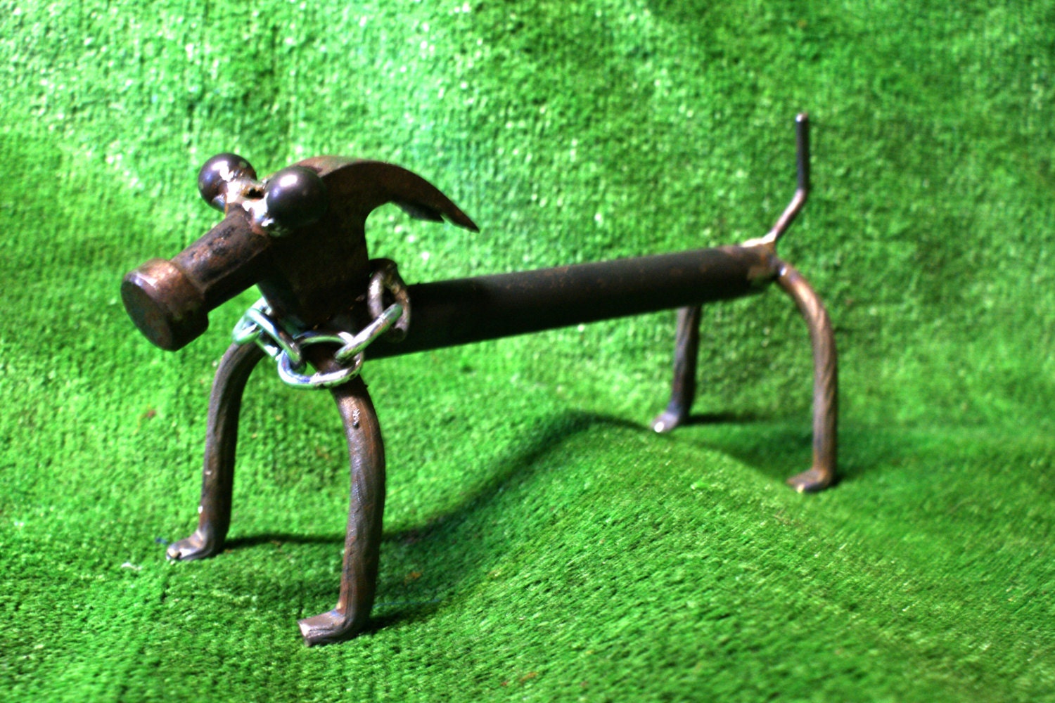 Recycled Metal Hammer Dog. Animal. Pet. Decor. by