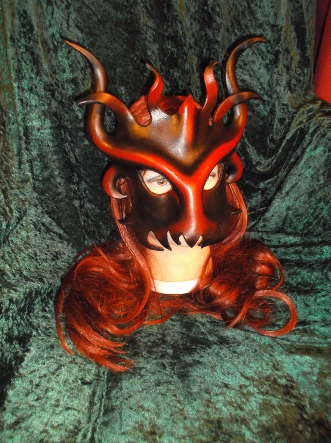 Mardi Gras Halloween Leather Mask Bestial Handmade