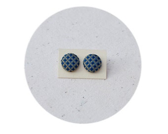 Button Covered Earrings, Stud earrings