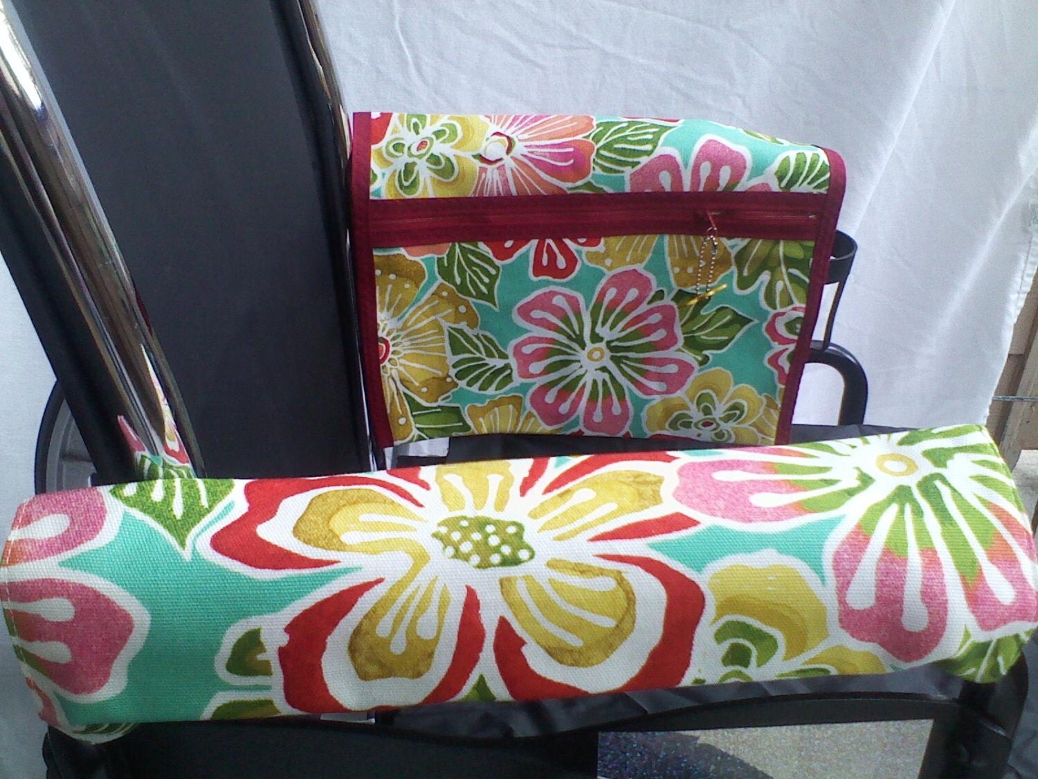 Wheelchair Armrest Pouch/Bag or Walkerlined zippered pocket