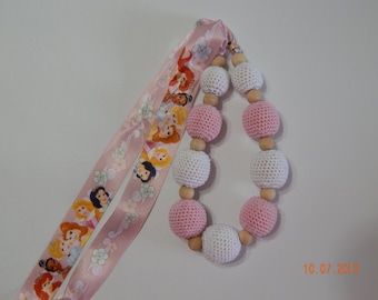 Princess crochet nursing/teething necklace