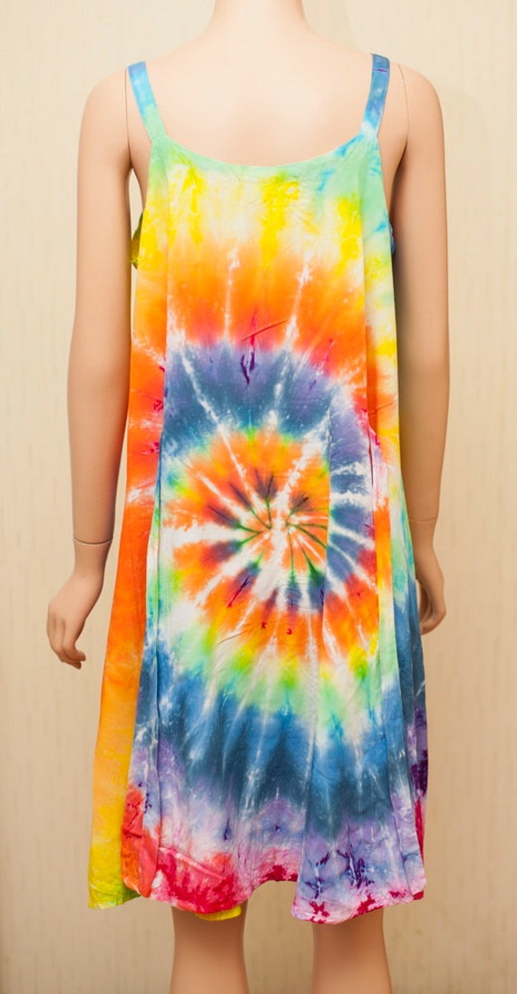 Adult colorful dress tye dye sundress hippie dress by TiedyeRu