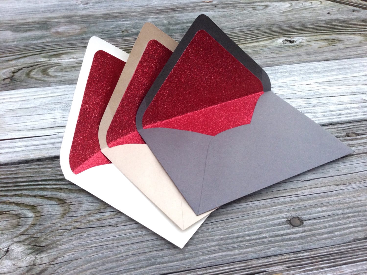 A7 5x7 Red Glitter Lined Envelopes Choose Envelope Color
