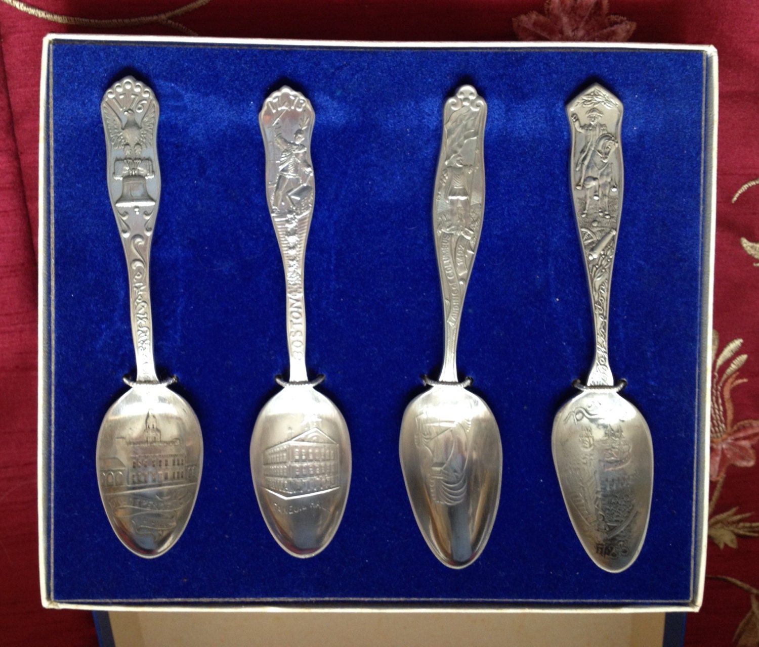 Vintage Towle Pewter Spoons Commemorative Pewter Spoons