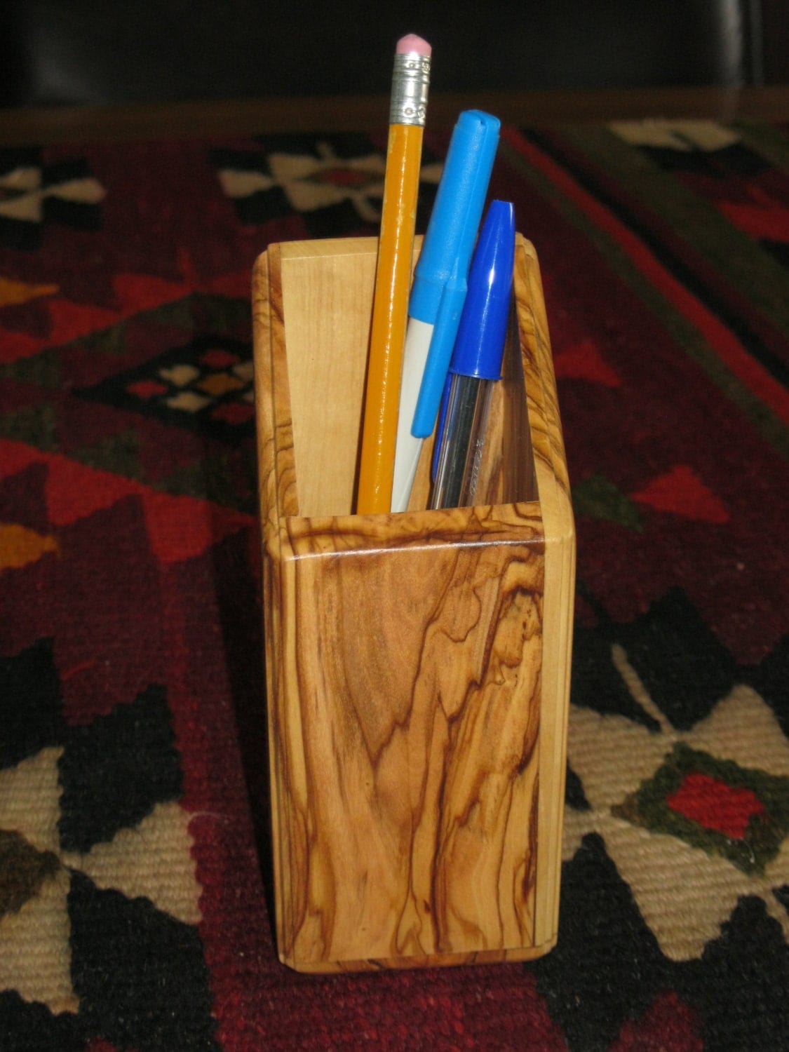 Wooden Pencil HolderWood Pen HolderDesk AccessoryOlive Wood