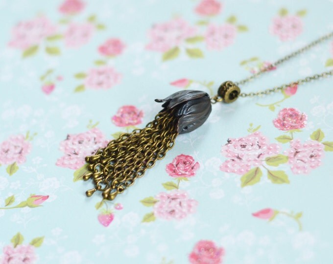Drops of dew // Pendant in Vintage style metal brass // Fresh, Nature // Best Trends 2015