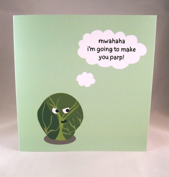 Brussels Sprout Fart Funny Christmas Greeting Card