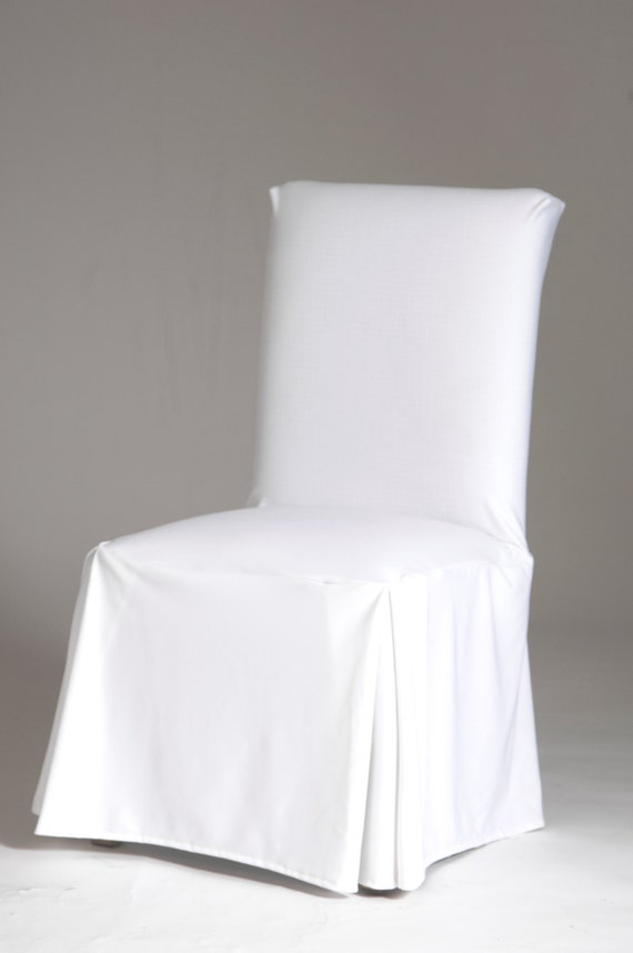 Stretch twill long dining chair cover with bow by diningchairdress