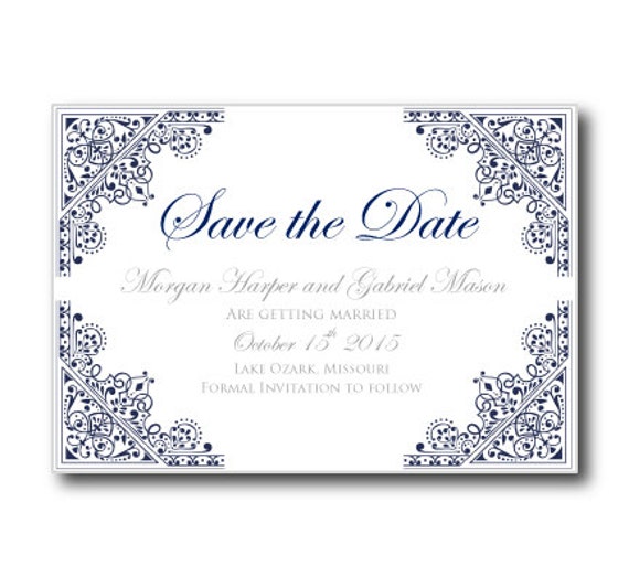 Wedding Save the Date Card Template INSTANT by ClearyLane on Etsy