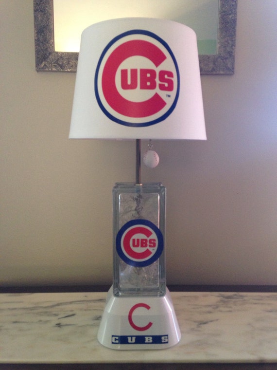 Chicago Cubs baseball Lamp with blue lights by thatlampguyGraz