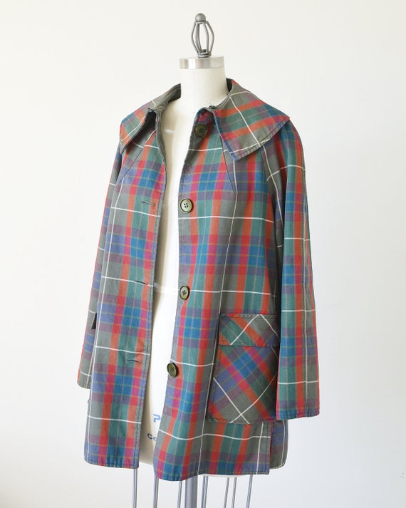 60s reversible jacket / plaid coat jacket
