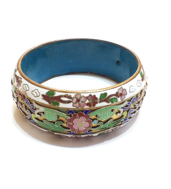 RESERVED: Vintage Cloisonne Bangle Bracelet Chinese Export