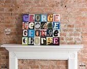 Photo Canvas featuring names in photos of letters from signs