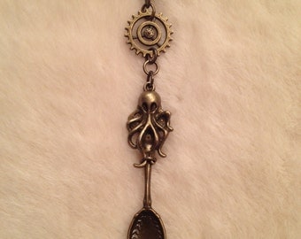 Brone Octopus Spoon Gear Chain Necklace
