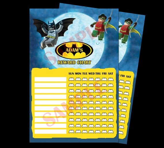 Printable Lego Batman Theme Personalized Behavior by PeekaOwl