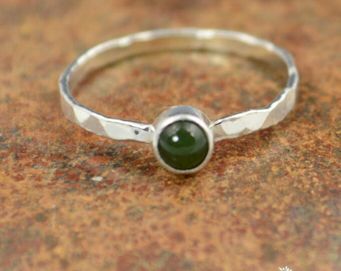 Silver Jade Ring, Green Ring, Jade Ring,Pure Silver Jade Ring, Jade Jewelry, Natural Jade, Stacking Ring, Gemstone Ring