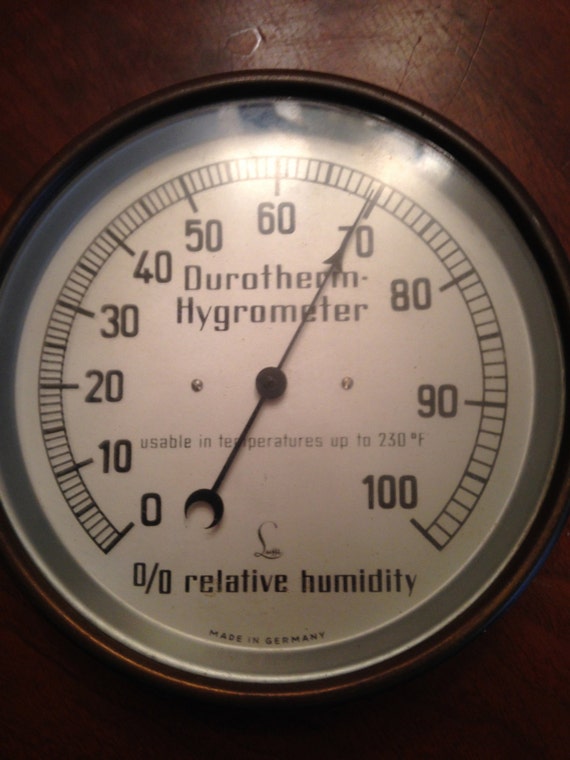 Vintage Brass Lufft DUROTHERM HYGROMETER Made in GERMANY