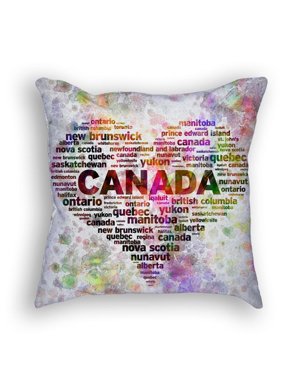 I Love Canada Throw Pillow 18x18 Cushion Home Decor by Agedpixel