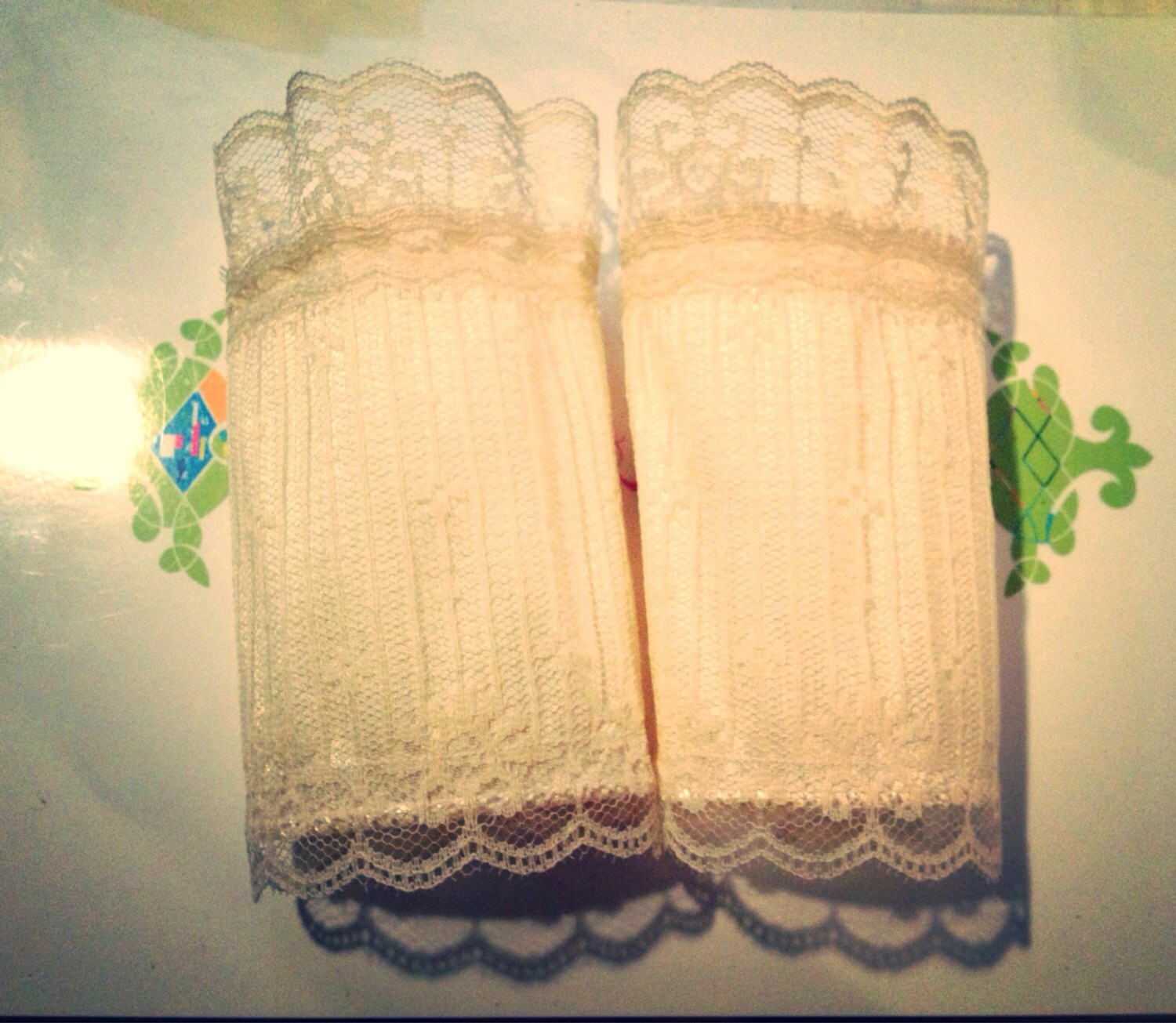 Lace Wedding or special occasion dainty arm cuffs by BEEandSORA