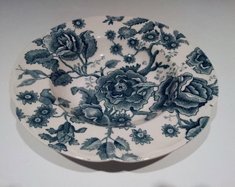 Vintage Johnson Brothers English Chippendale Green Soup Bowl c.1930s