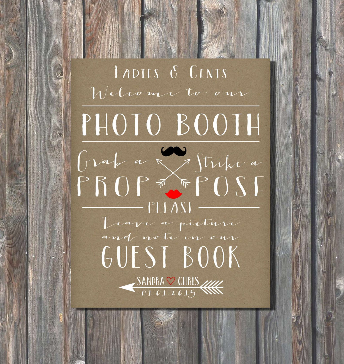 Personalized Wedding Photo Booth SignPhoto by HappyFiestaDesign