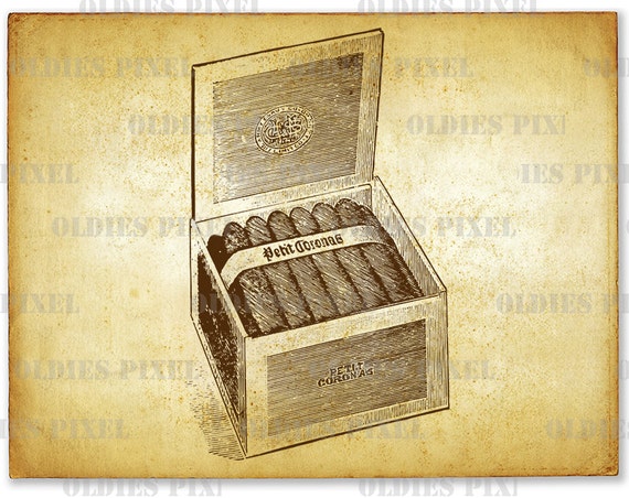 Cigar Box Art Illustration Hand Drawing Digi Image by OldiesPixel