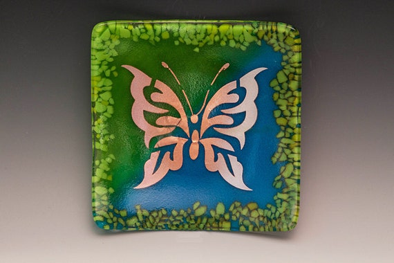 6" Fused Glass Dish - Butterfly