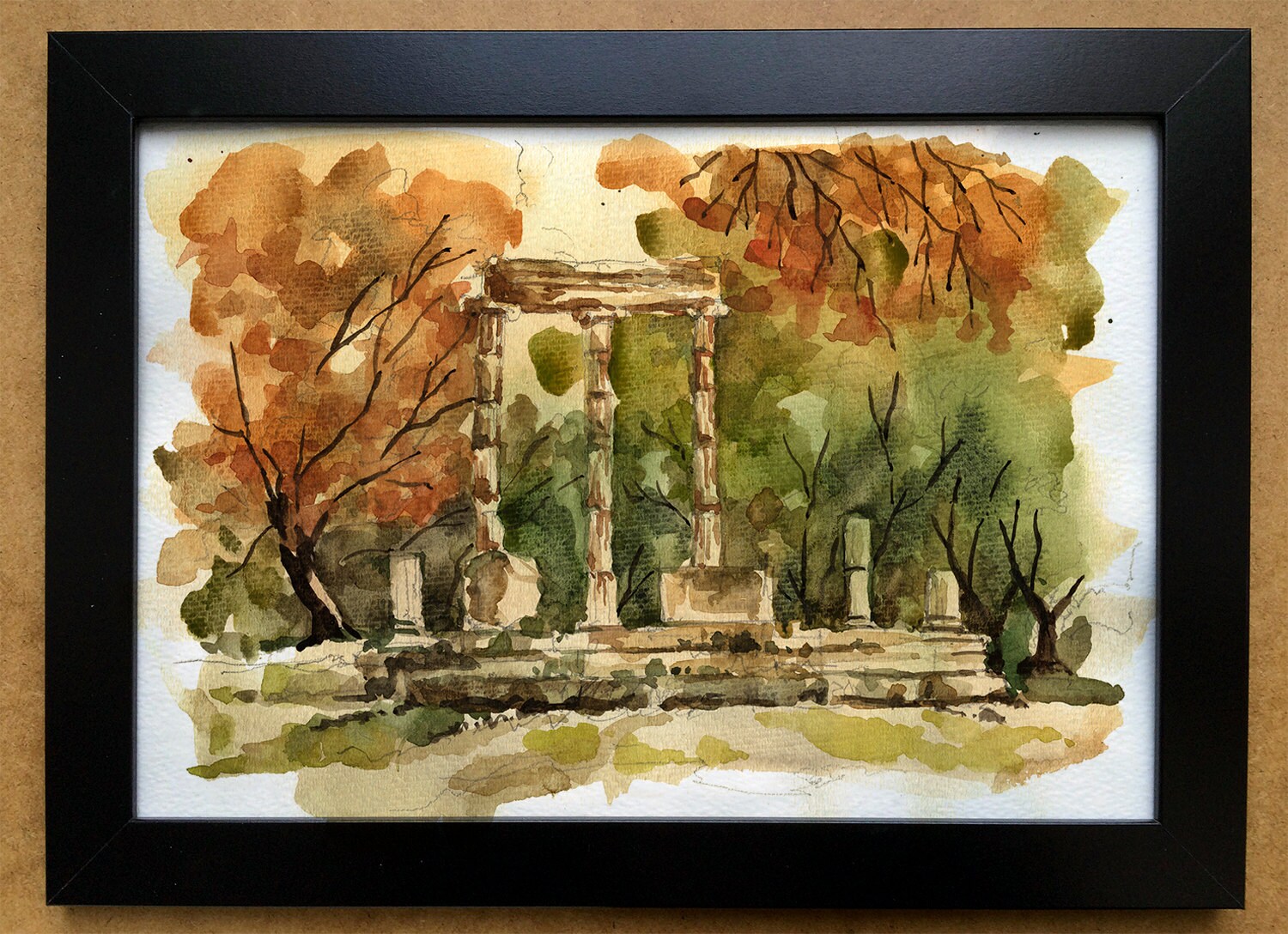 An original watercolor painting for Olympia Greece by PaintingCity