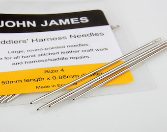 Saddlers nedles Aiguilles Selliers, Leather Hand Sewing Needles,25ea contains a bag.JOHN JAMES - for beading and Leather craft -LTCMLT-242