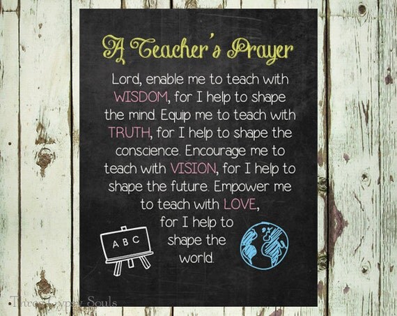 PRINTABLE Classroom Art Teacher's Prayer by ThreeGypsySouls